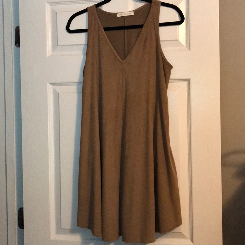 Chris & Carol mini nude suede dress. Worn once!